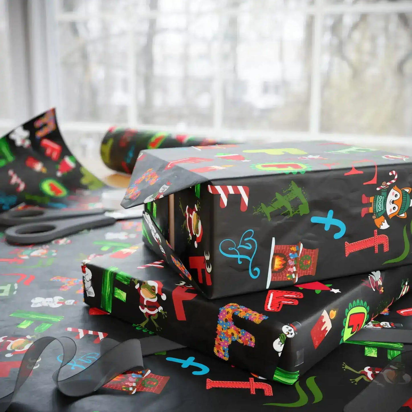 "F" Christmas Wrapping Paper – Alphabet Gift Swap Collection