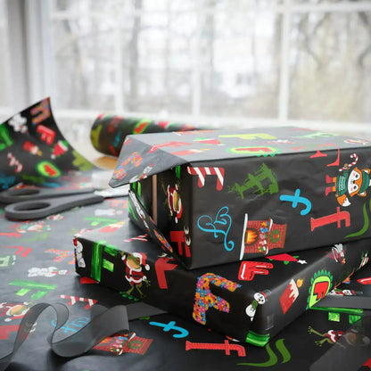 "F" Christmas Wrapping Paper – Alphabet Gift Swap Collection