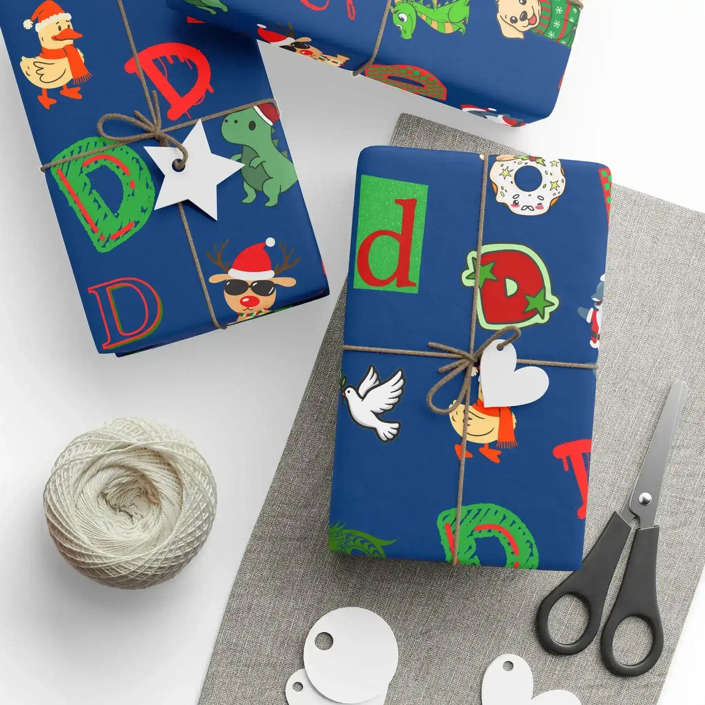 "D" Christmas Wrapping Paper – Alphabet Gift Swap Collection