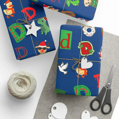 "D" Christmas Wrapping Paper – Alphabet Gift Swap Collection
