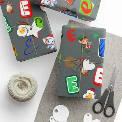 "E" Christmas Wrapping Paper – Alphabet Gift Swap Collection