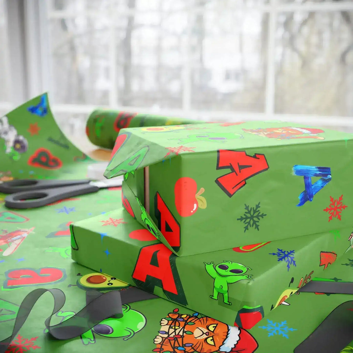 "A" Christmas Wrapping Paper – Alphabet Gift Swap Collection