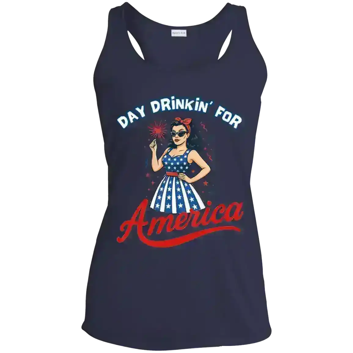 Day Drinkin' For America Patriotic July 4th Racerback Tank - Cady Creations