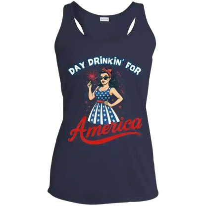 Day Drinkin' For America Patriotic July 4th Racerback Tank - Cady Creations