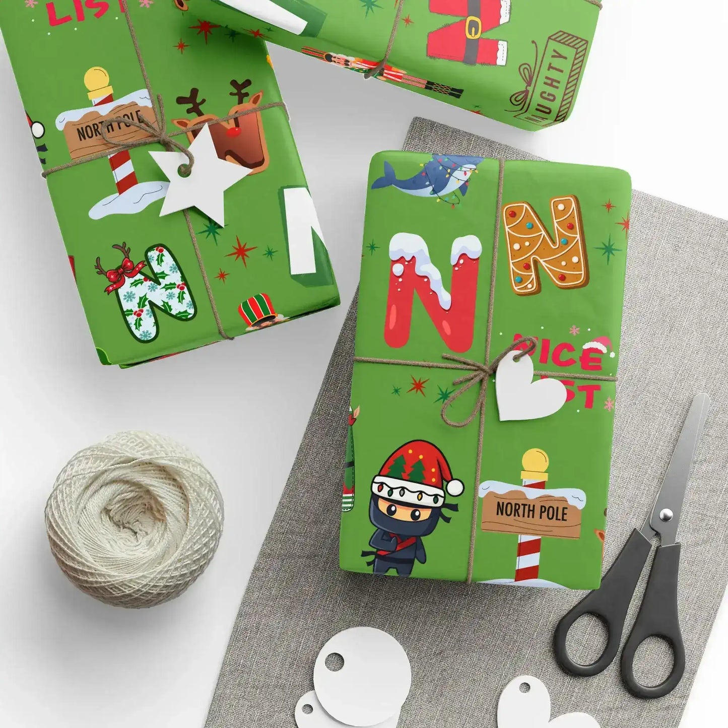 "N" Christmas Wrapping Paper – Alphabet Gift Swap Collection