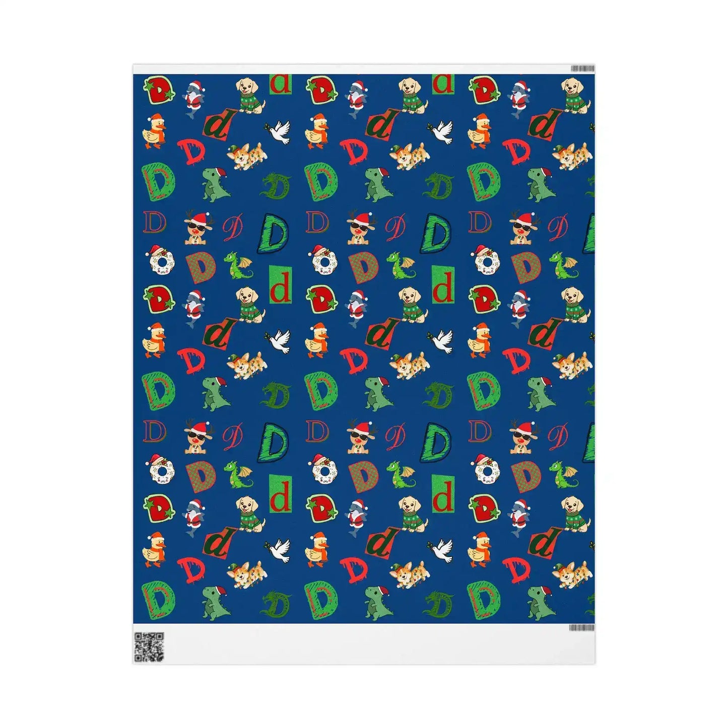 "D" Christmas Wrapping Paper – Alphabet Gift Swap Collection