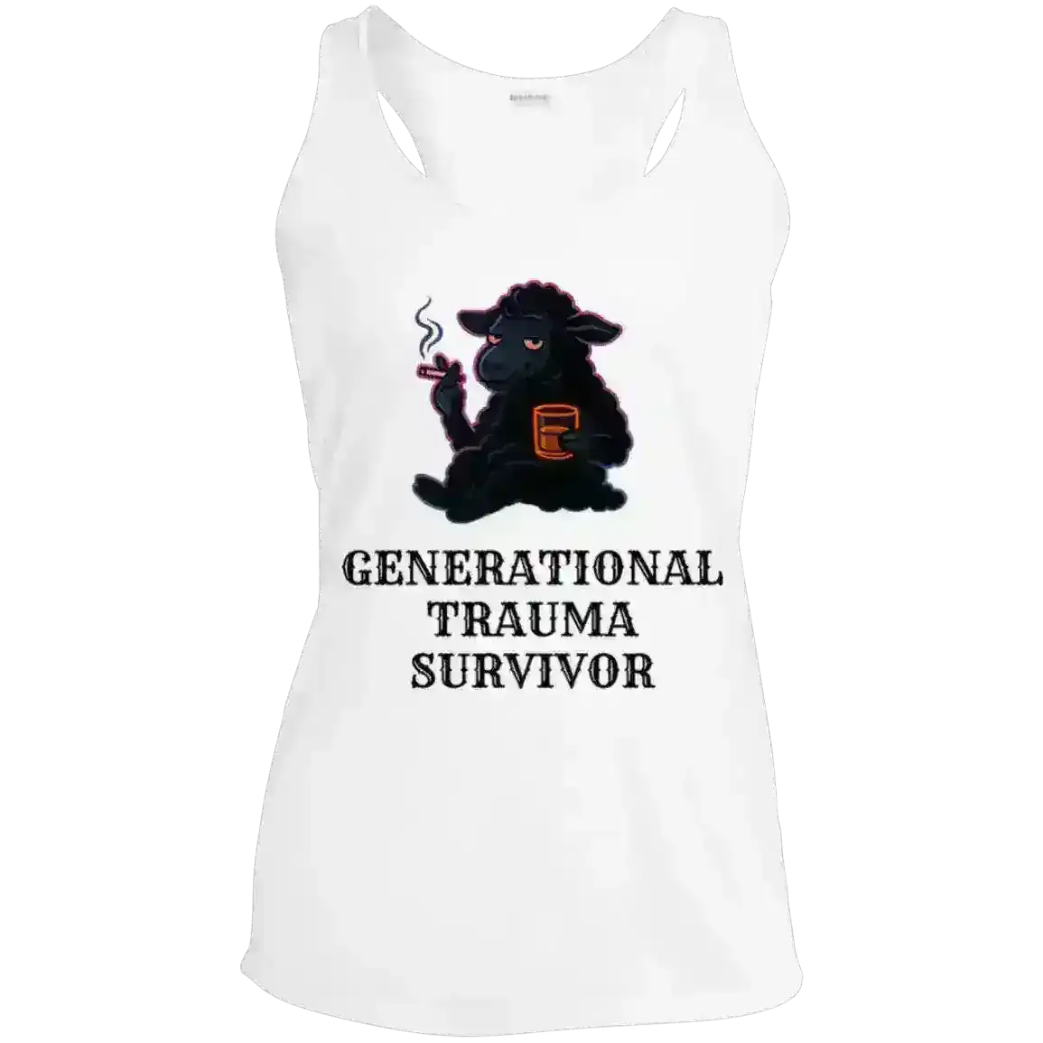 Generational Trauma Survivor Black Sheep Mental Health Humor Racerback Tank - Cady Creations