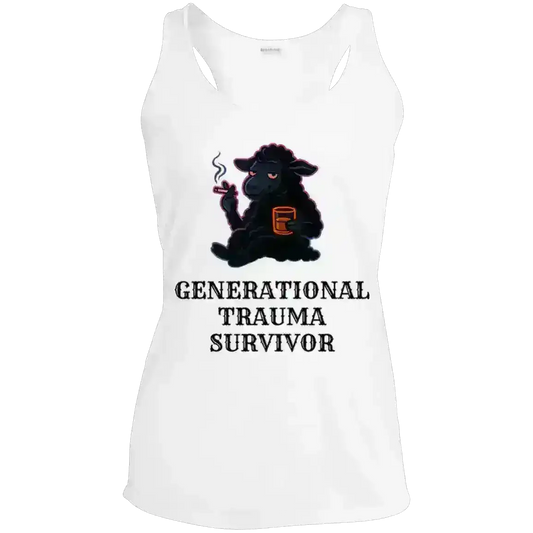 Generational Trauma Survivor Black Sheep Mental Health Humor Racerback Tank - Cady Creations