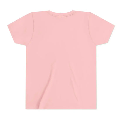 Back view of plain pink graphic tee from Cady Creations on white background