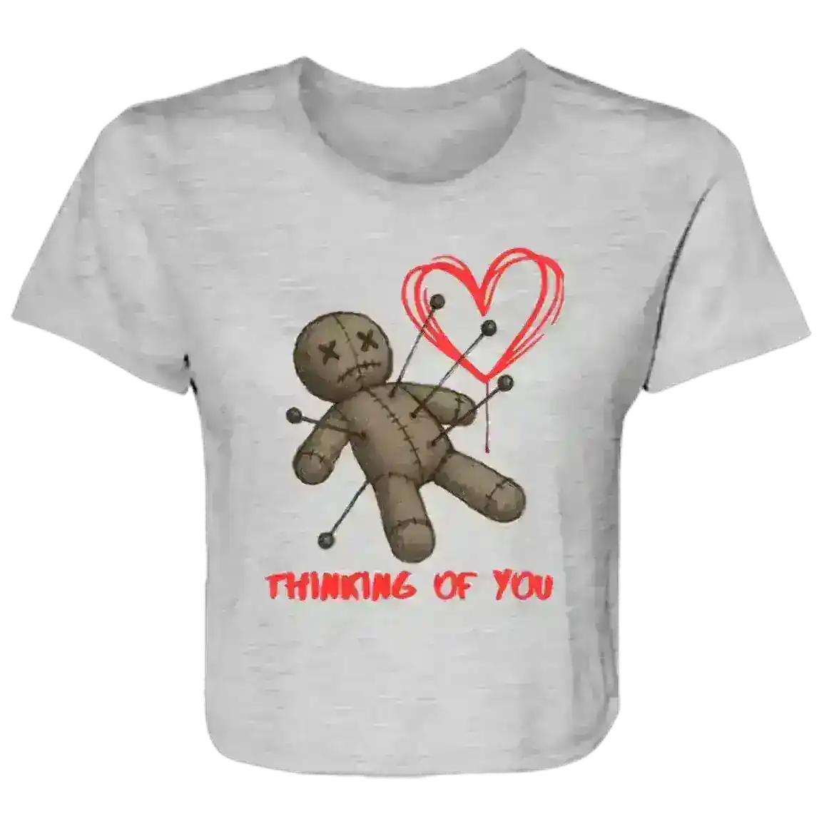 Thinking Of You Voodoo Doll Dark Romance Flowy Crop Top - Cady Creations