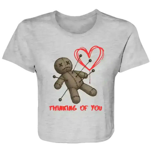 Thinking Of You Voodoo Doll Dark Romance Flowy Crop Top - Cady Creations