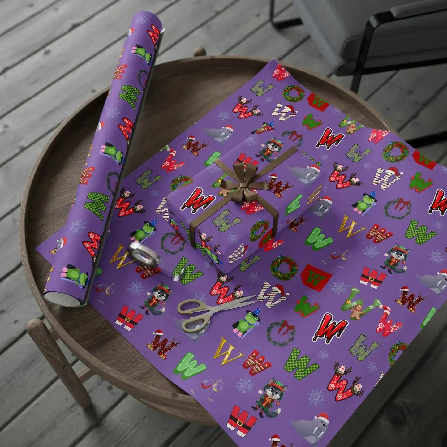 "W" Christmas Wrapping Paper – Alphabet Gift Swap Collection