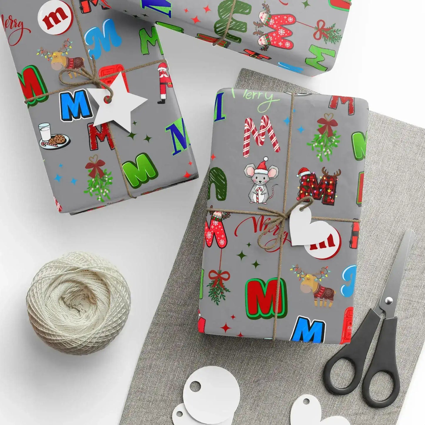 "M" Christmas Wrapping Paper – Alphabet Gift Swap Collection