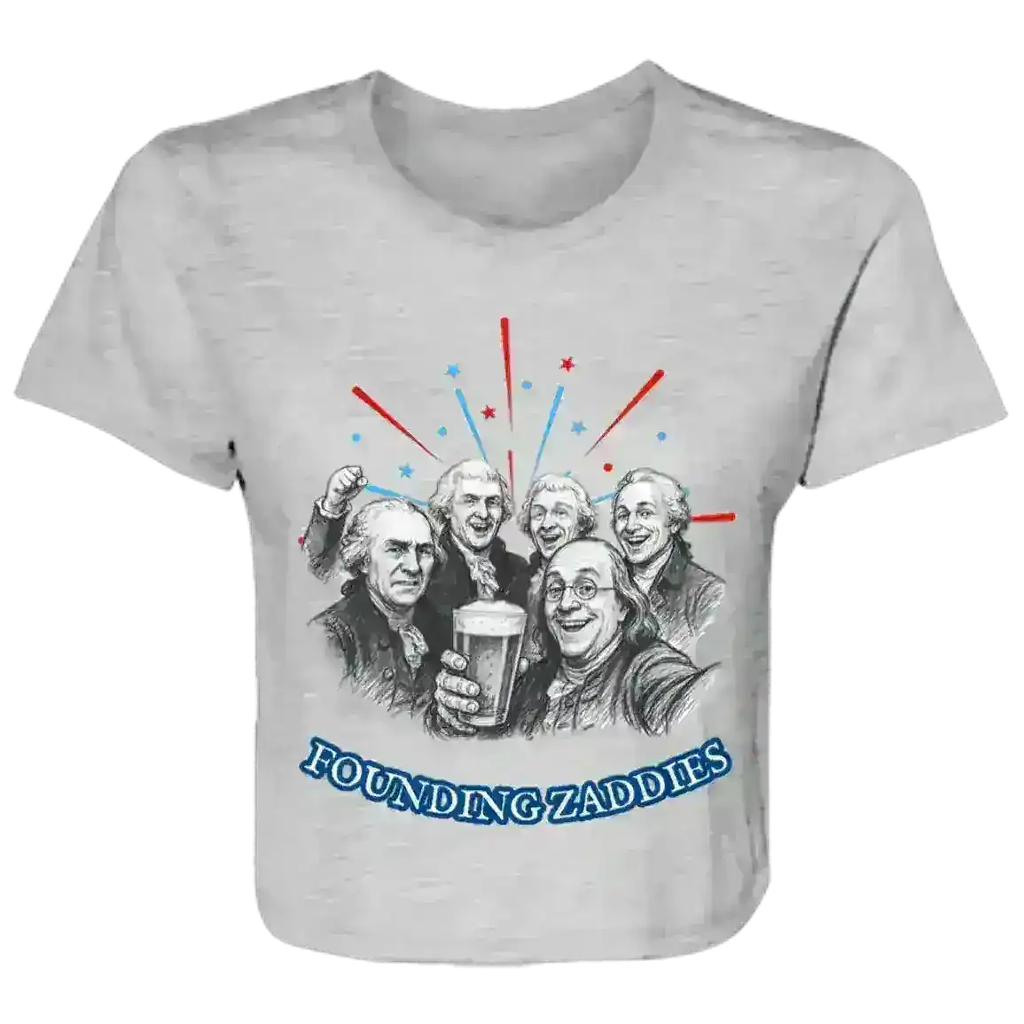 Founding Zaddies Patriotic Internet Core Flowy Crop Top - Cady Creations