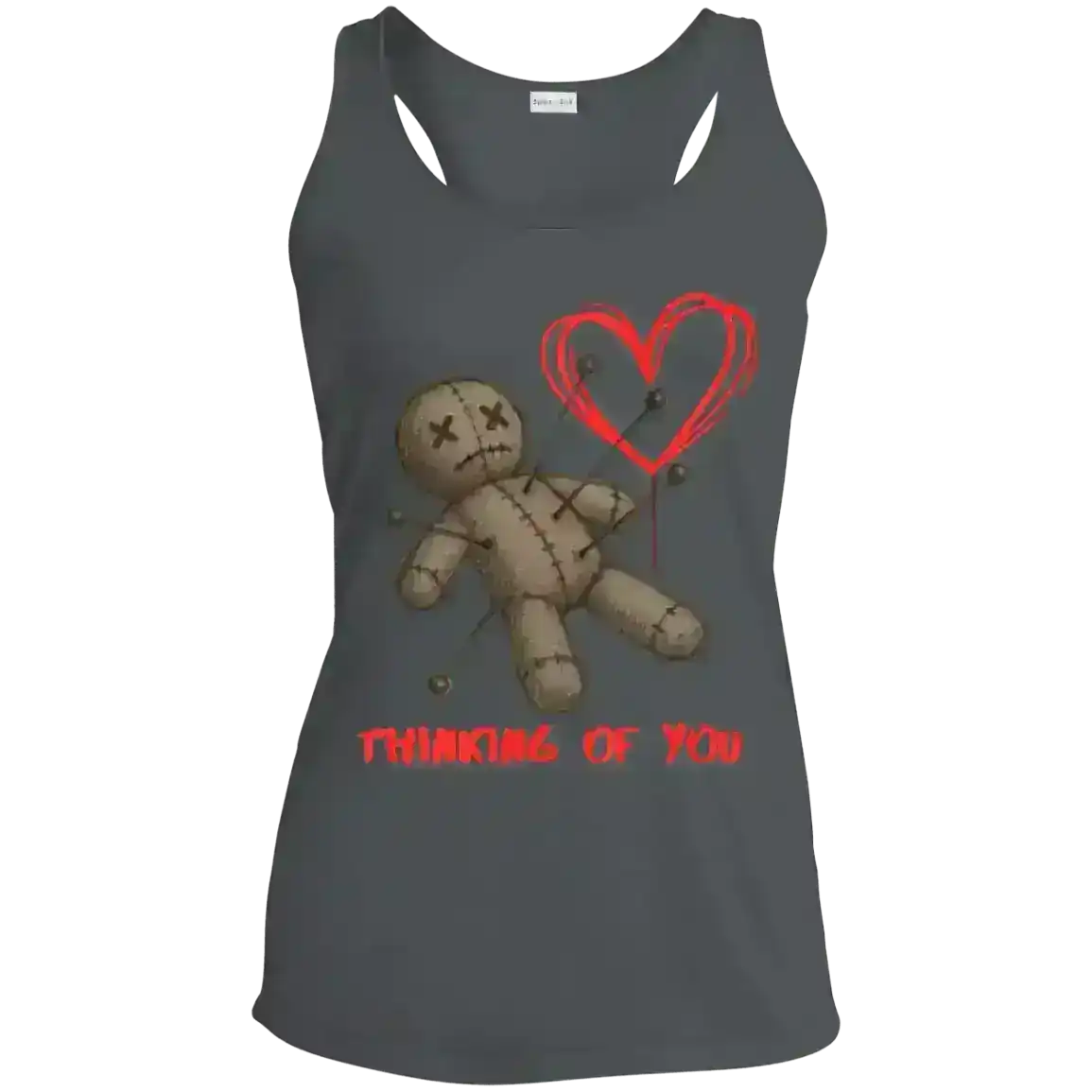 Thinking Of You Voodoo Doll Dark Humor Racerback Tank - Cady Creations