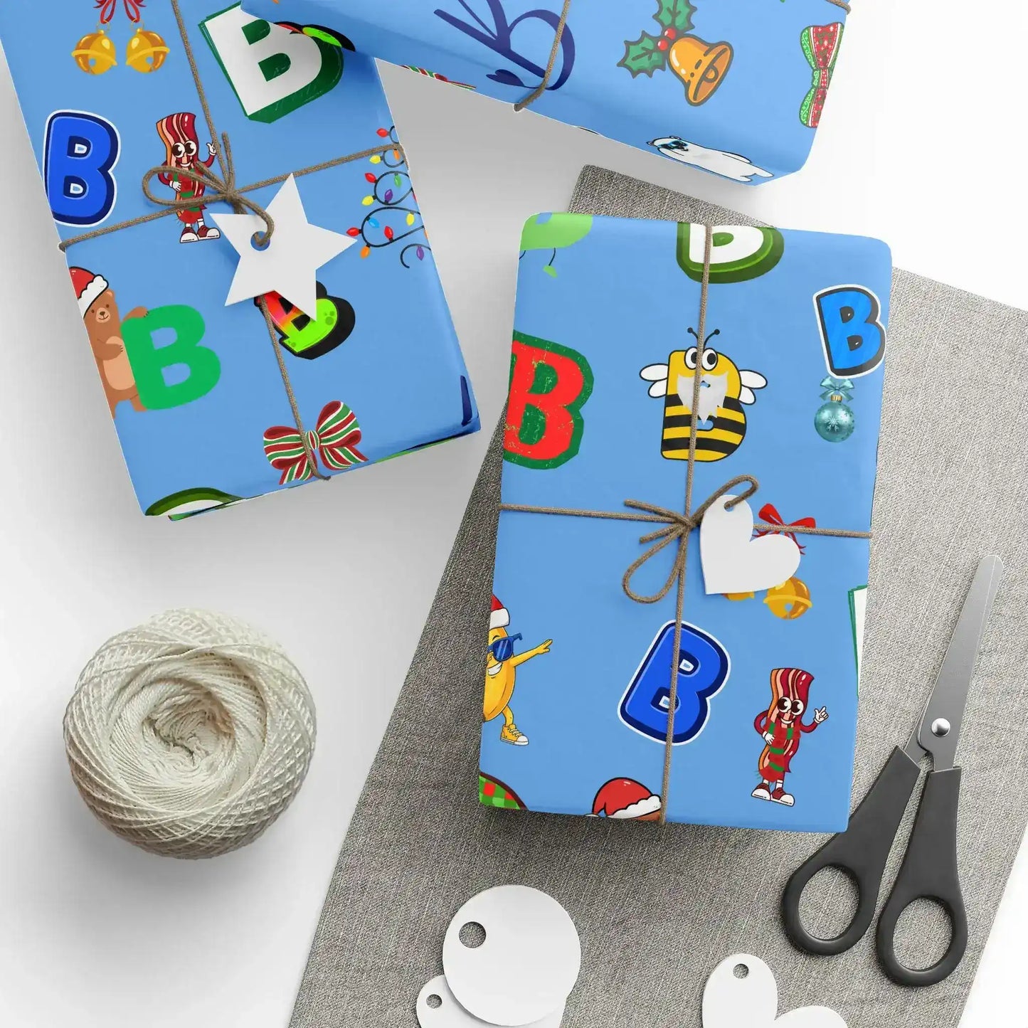 "B" Christmas Wrapping Paper – Alphabet Gift Swap Collection