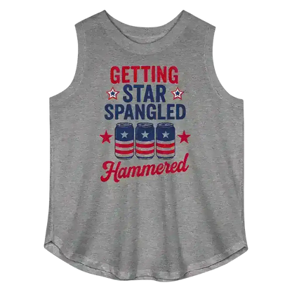 Getting Star Spangled Hammered Patriotic Curvy Relaxed Tank - Cady Creations
