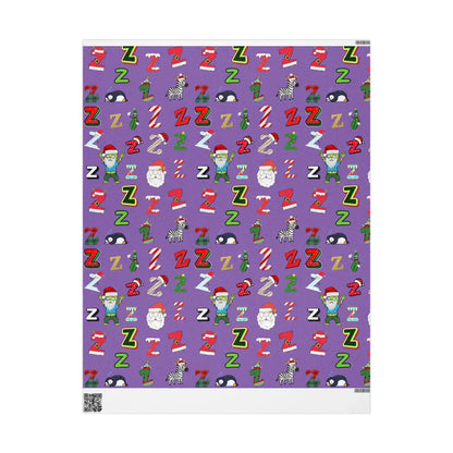 "Z" Zombie Santa Christmas Wrapping Paper – Alphabet Gift Swap Collection