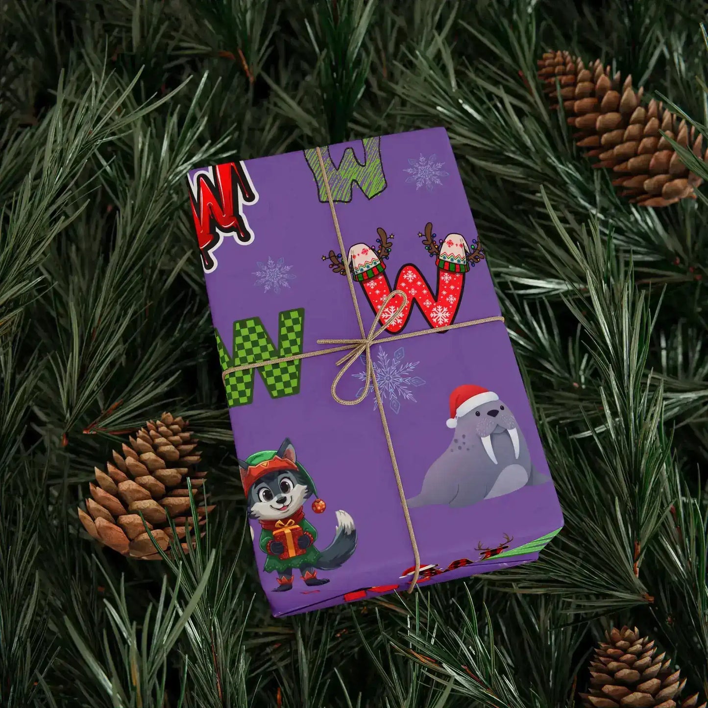 "W" Christmas Wrapping Paper – Alphabet Gift Swap Collection