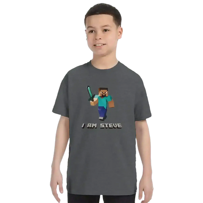 I Am Steve Minecraft Youth Graphic Tee - Cady Creations