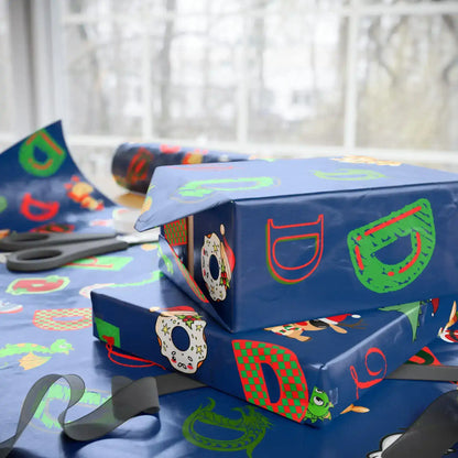 "D" Christmas Wrapping Paper – Alphabet Gift Swap Collection