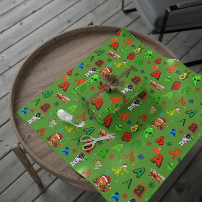 "A" Christmas Wrapping Paper – Alphabet Gift Swap Collection