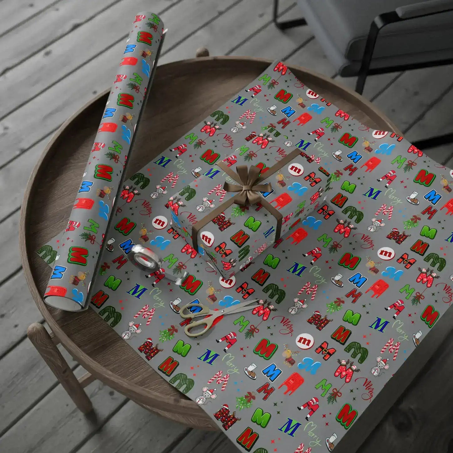 "M" Christmas Wrapping Paper – Alphabet Gift Swap Collection