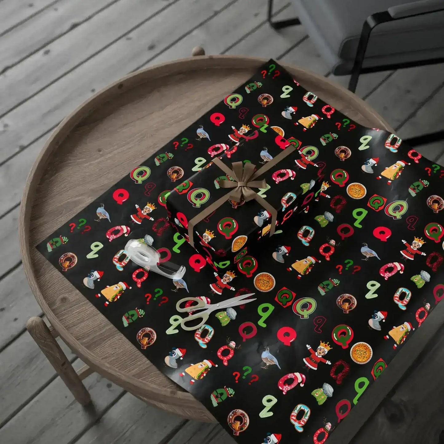 "Q" Christmas Wrapping Paper – Alphabet Gift Swap Collection