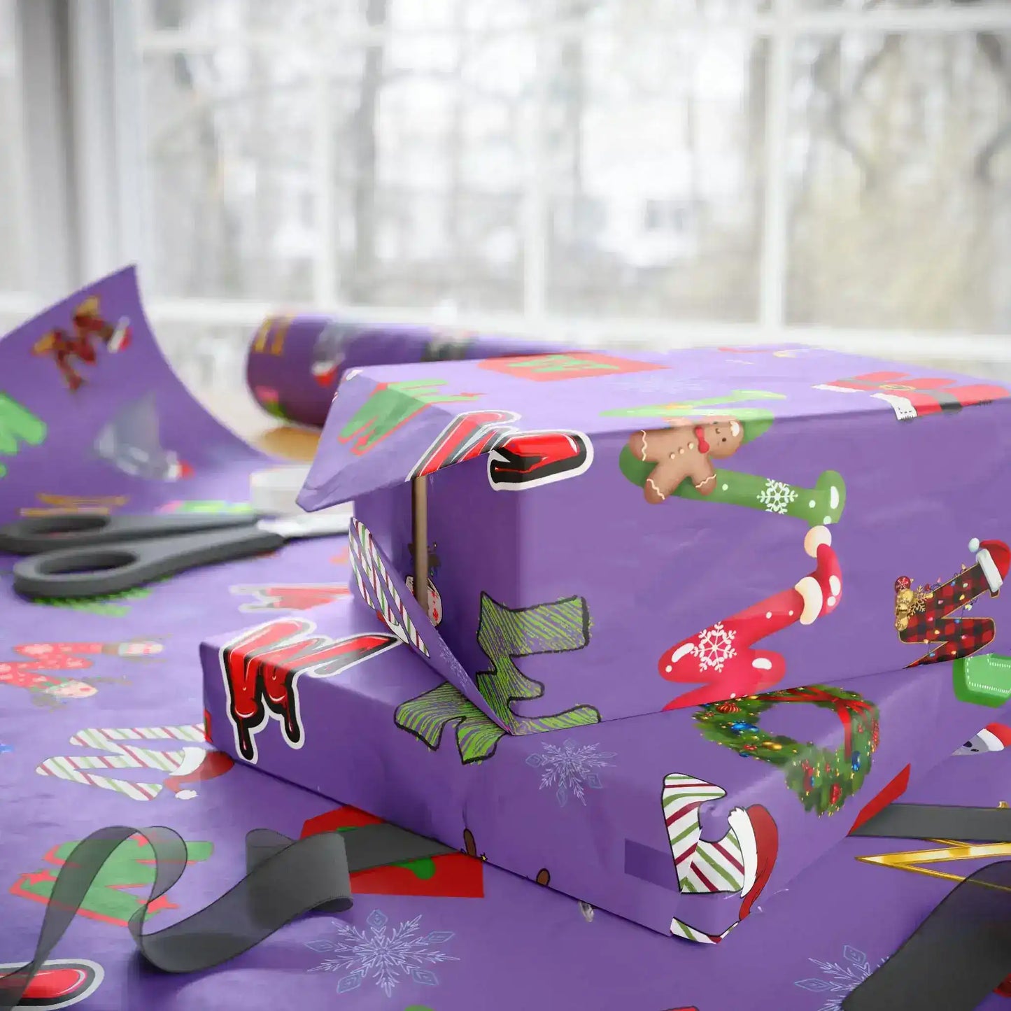 "W" Christmas Wrapping Paper – Alphabet Gift Swap Collection