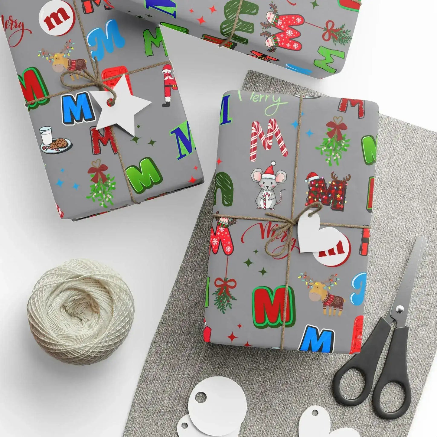"M" Christmas Wrapping Paper – Alphabet Gift Swap Collection