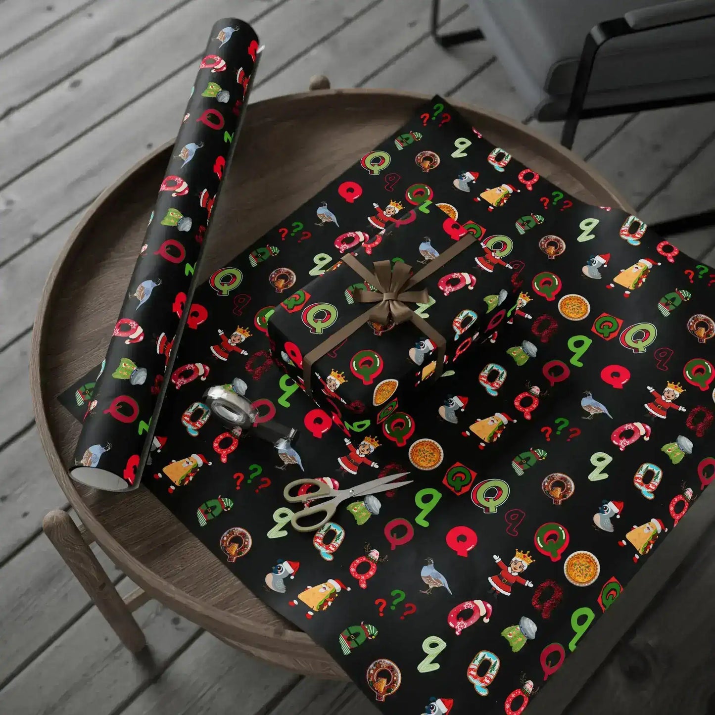 "Q" Christmas Wrapping Paper – Alphabet Gift Swap Collection