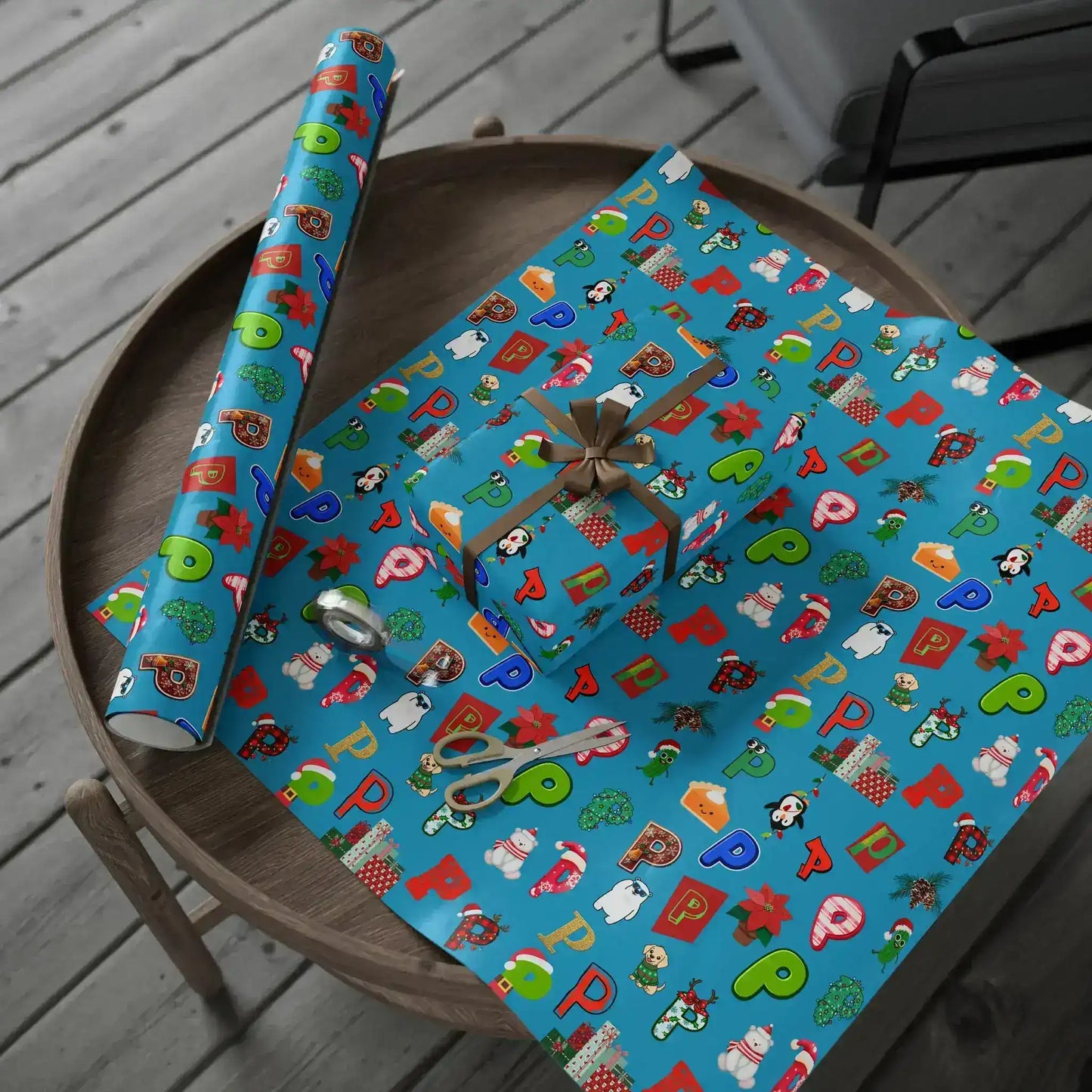 "P" Christmas Wrapping Paper – Alphabet Gift Swap Collection
