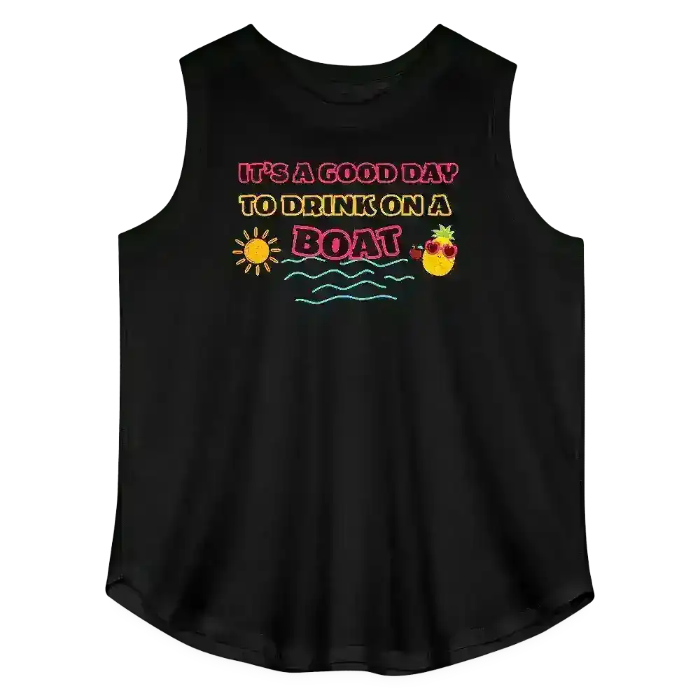 It's A Good Day To Drink On A Boat Summer Drinking Humor Women's Curvy Relaxed Tank Top - Cady Creations