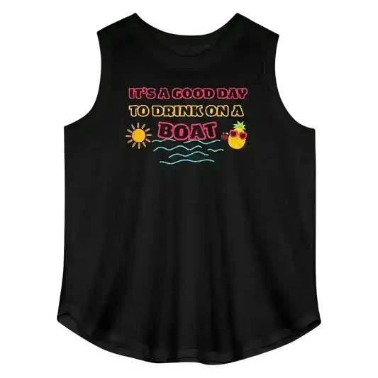It's A Good Day To Drink On A Boat Summer Drinking Humor Women's Curvy Relaxed Tank Top - Cady Creations