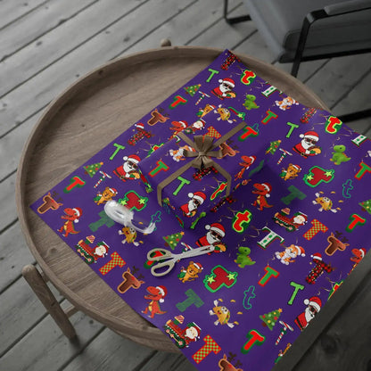 "T" Christmas Wrapping Paper – Alphabet Gift Swap Collection