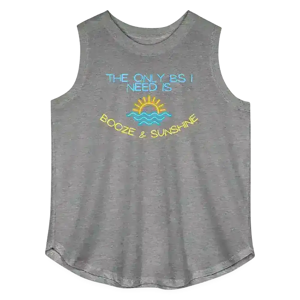 The Only BS I Need Is Booze & Sunshine Summer Drinking Humor Women's Curvy Relaxed Tank Top - Cady Creations