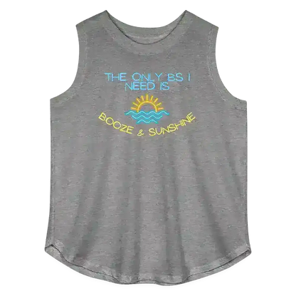 The Only BS I Need Is Booze & Sunshine Summer Drinking Humor Women's Curvy Relaxed Tank Top - Cady Creations