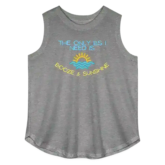 The Only BS I Need Is Booze & Sunshine Summer Drinking Humor Women's Curvy Relaxed Tank Top - Cady Creations