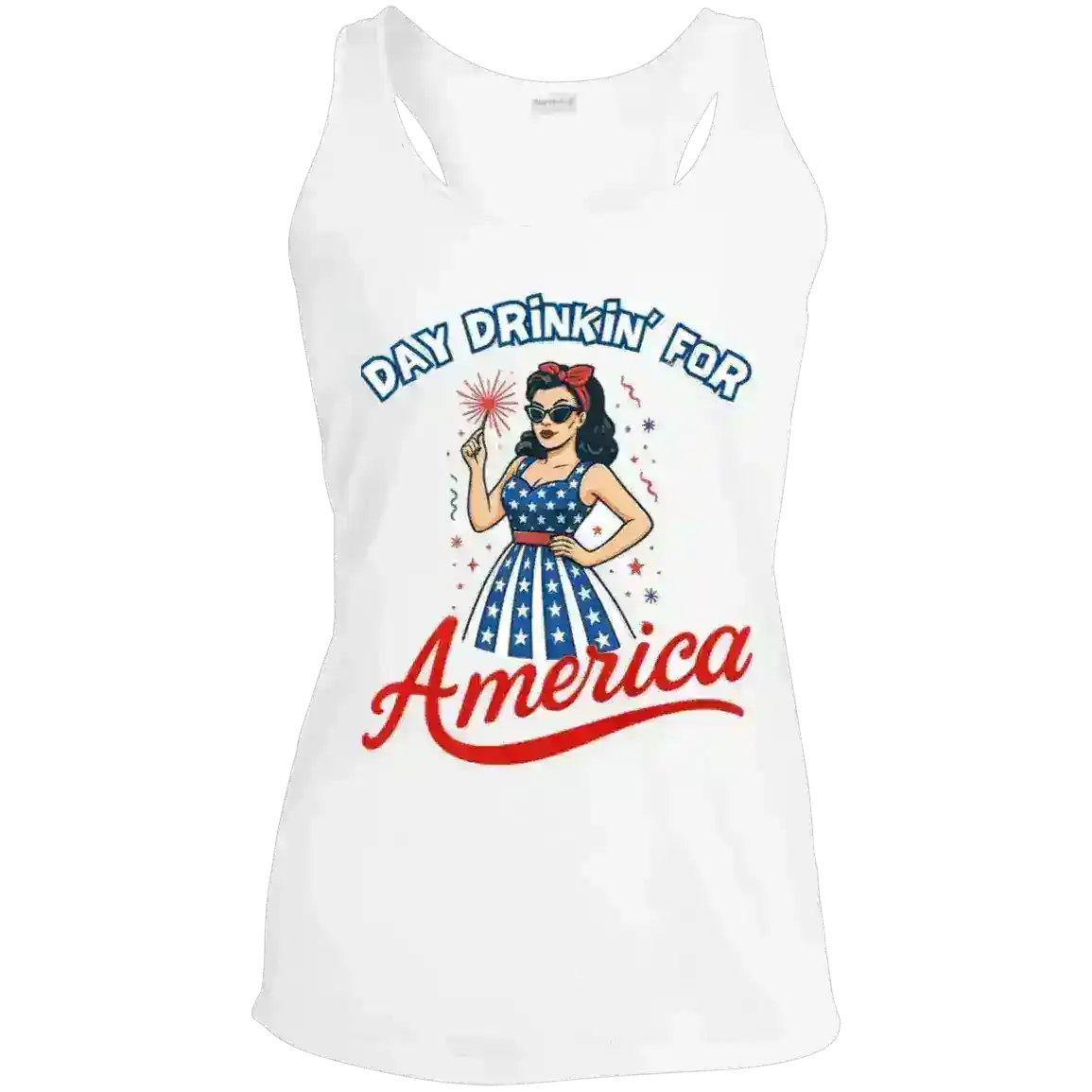 Day Drinkin' For America Patriotic July 4th Racerback Tank - Cady Creations