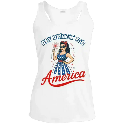 Day Drinkin' For America Patriotic July 4th Racerback Tank - Cady Creations
