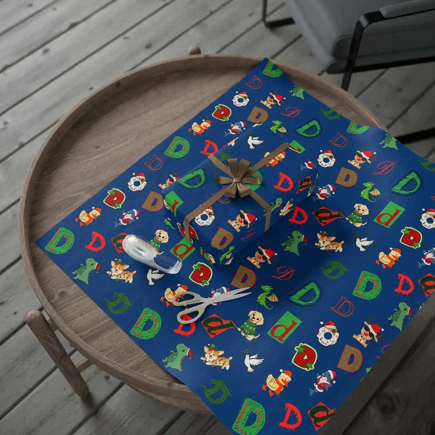 "D" Christmas Wrapping Paper – Alphabet Gift Swap Collection