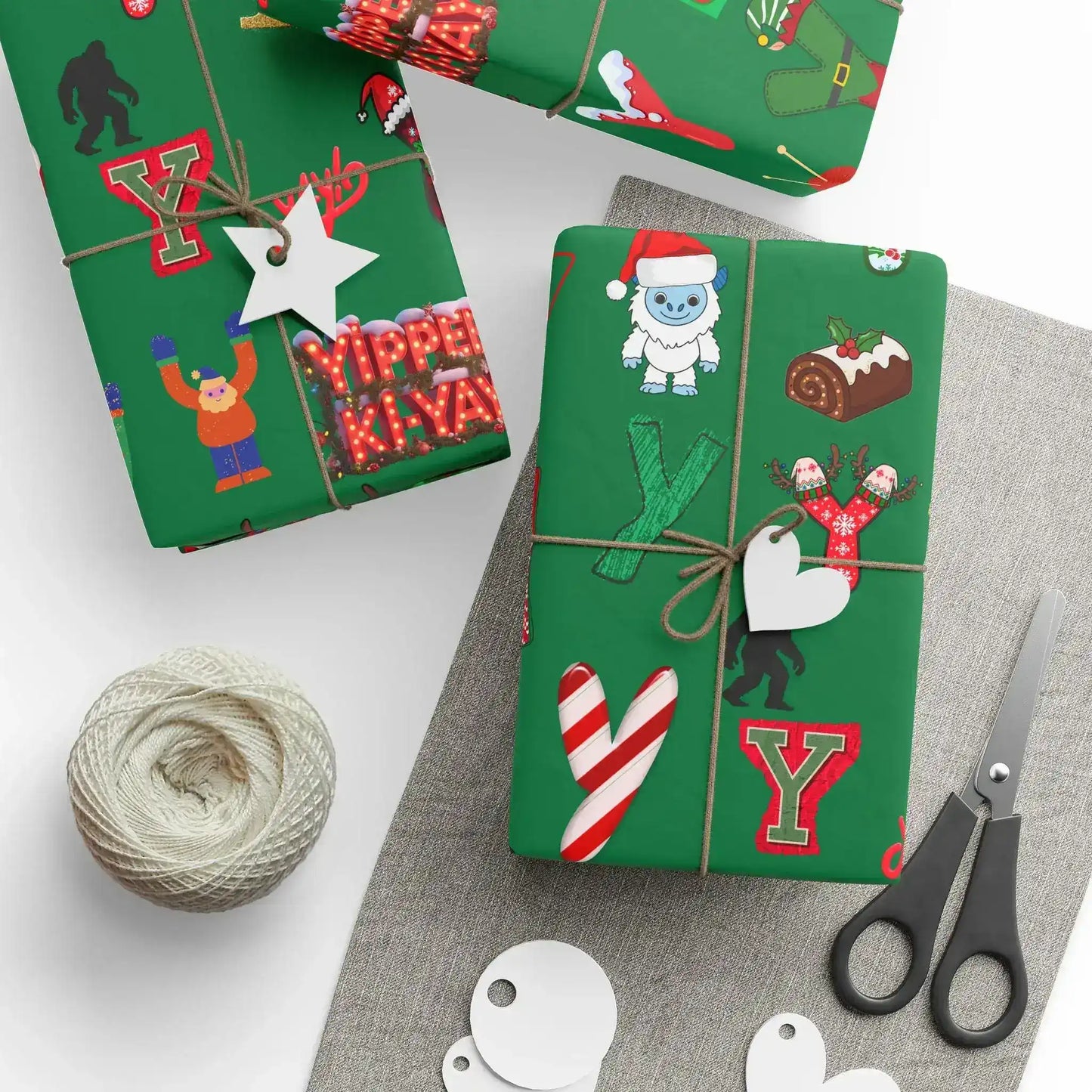 "Y" Yippee-Ki-Yay Christmas Wrapping Paper – Alphabet Gift Swap Collection