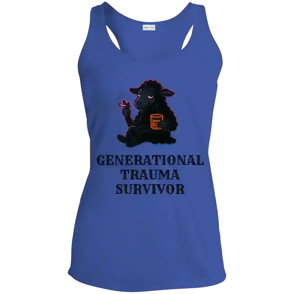 Generational Trauma Survivor Black Sheep Mental Health Humor Racerback Tank - Cady Creations