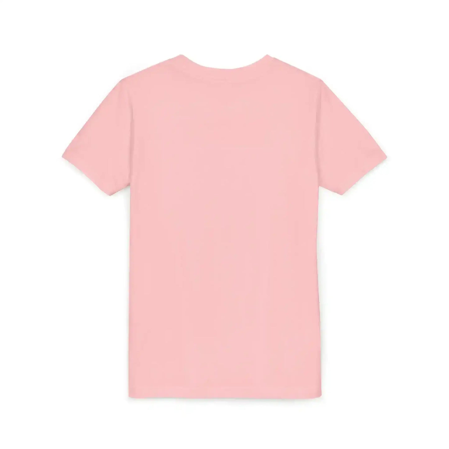Back view of a plain light pink short sleeve unisex t-shirt from Cady Creations