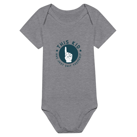 This Kid ShatBring a dose of humor to your little one’s wardrobe with this cheeky baby onesie that boldly declares, 'This Kid Has Just Shat Themself.' Perfect for parents who appPrint MaterialThis Kid Shat Themself - Baby OnesieCady Creations