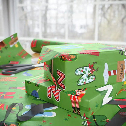 "N" Christmas Wrapping Paper – Alphabet Gift Swap Collection
