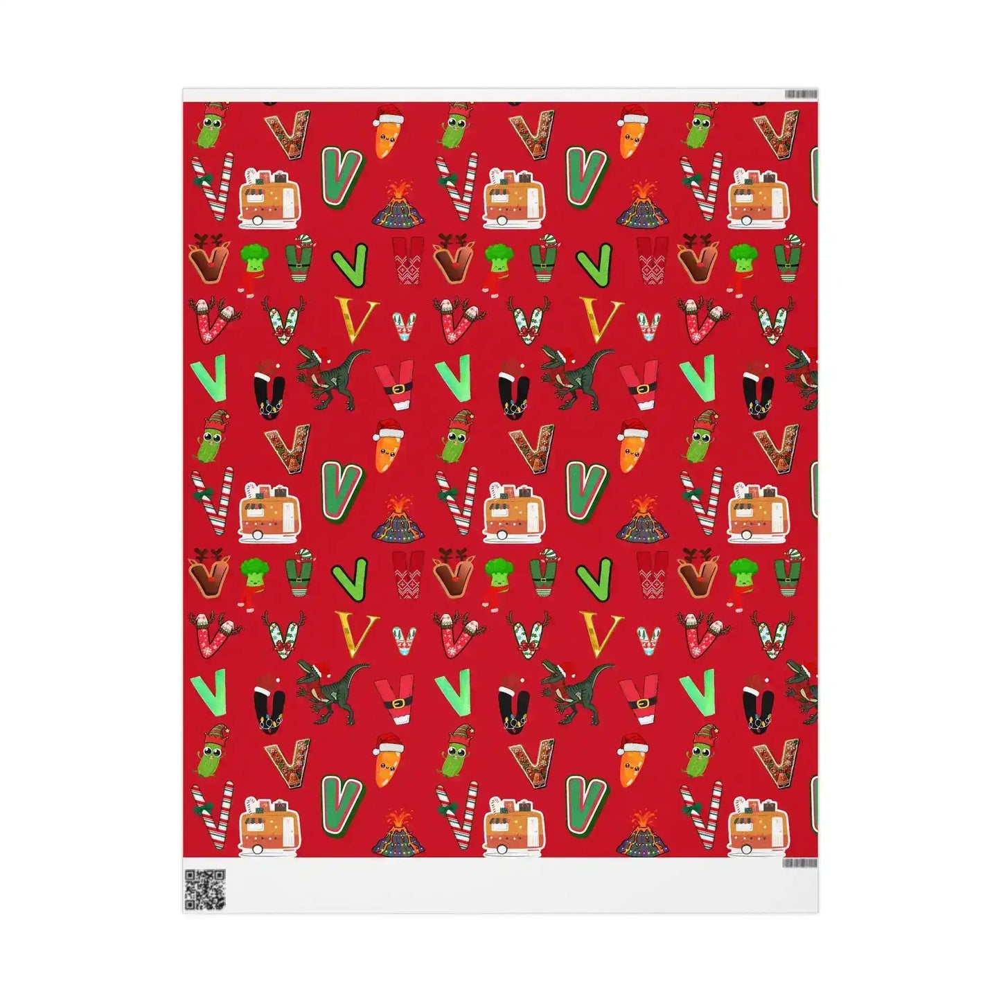 "V" Christmas Wrapping Paper – Alphabet Gift Swap Collection