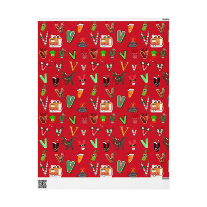 "V" Christmas Wrapping Paper – Alphabet Gift Swap Collection
