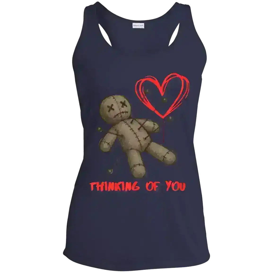 Thinking Of You Voodoo Doll Dark Humor Racerback Tank - Cady Creations