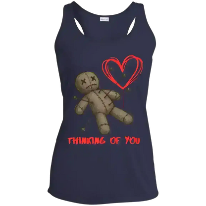 Thinking Of You Voodoo Doll Dark Humor Racerback Tank - Cady Creations